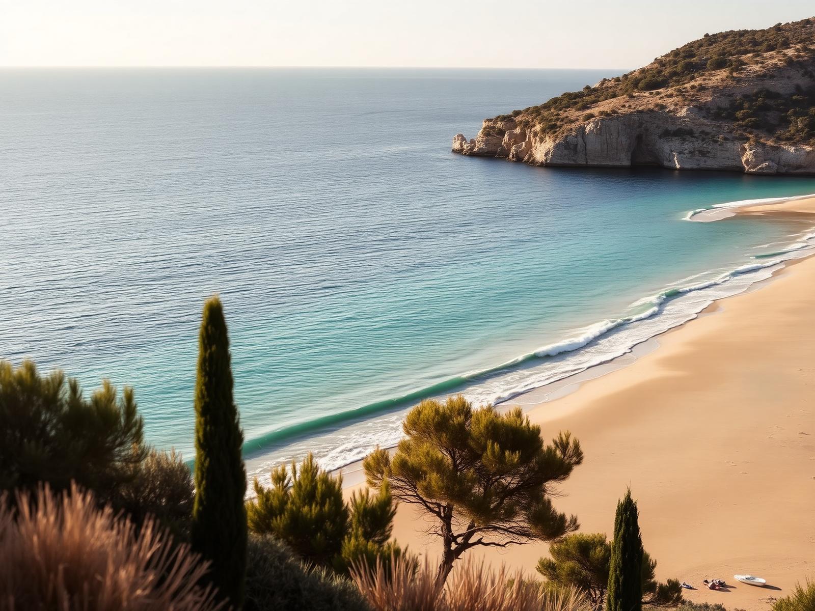 The coastline of Costa Navarino, Greece